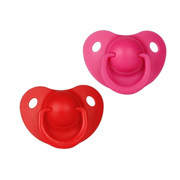 Doodalou Pacifier in Red and Hot Pink